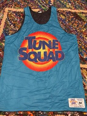 Tune Squad Men's Blue Mesh Basketball Tank Top